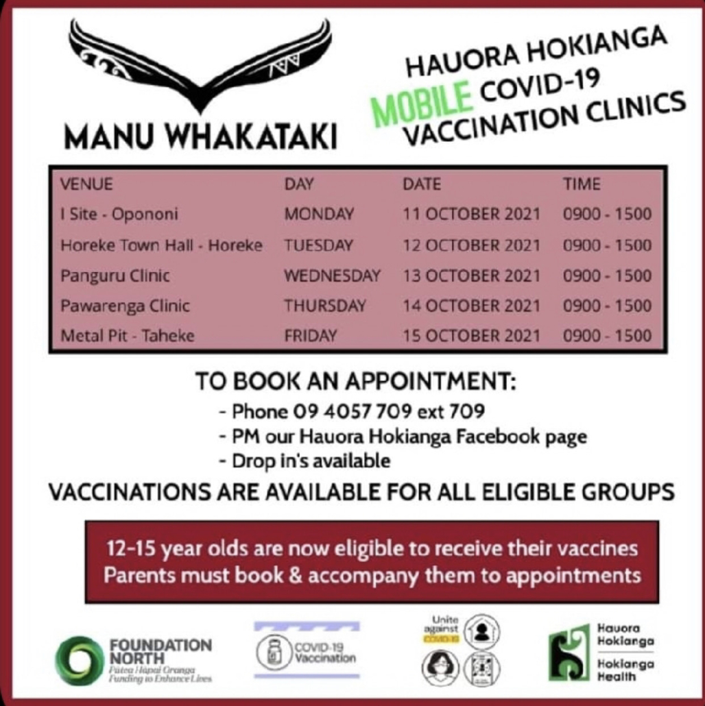 Hauora Hokianga Mobile COVID-19 vaccination clinics
